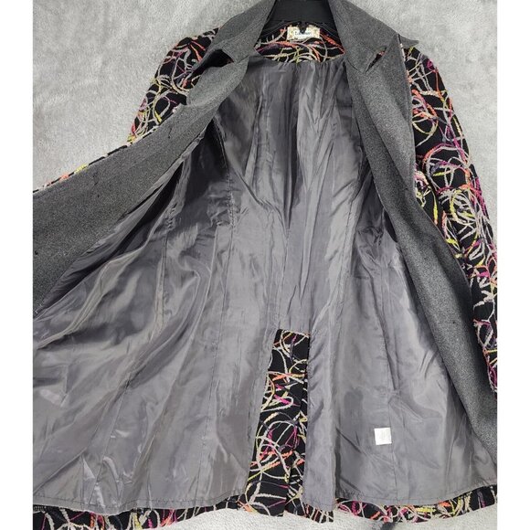 Lulumari Jacket Womens Medium Multicolor Tweed Twine Long Sleeve Trench Coat - Picture 3 of 11